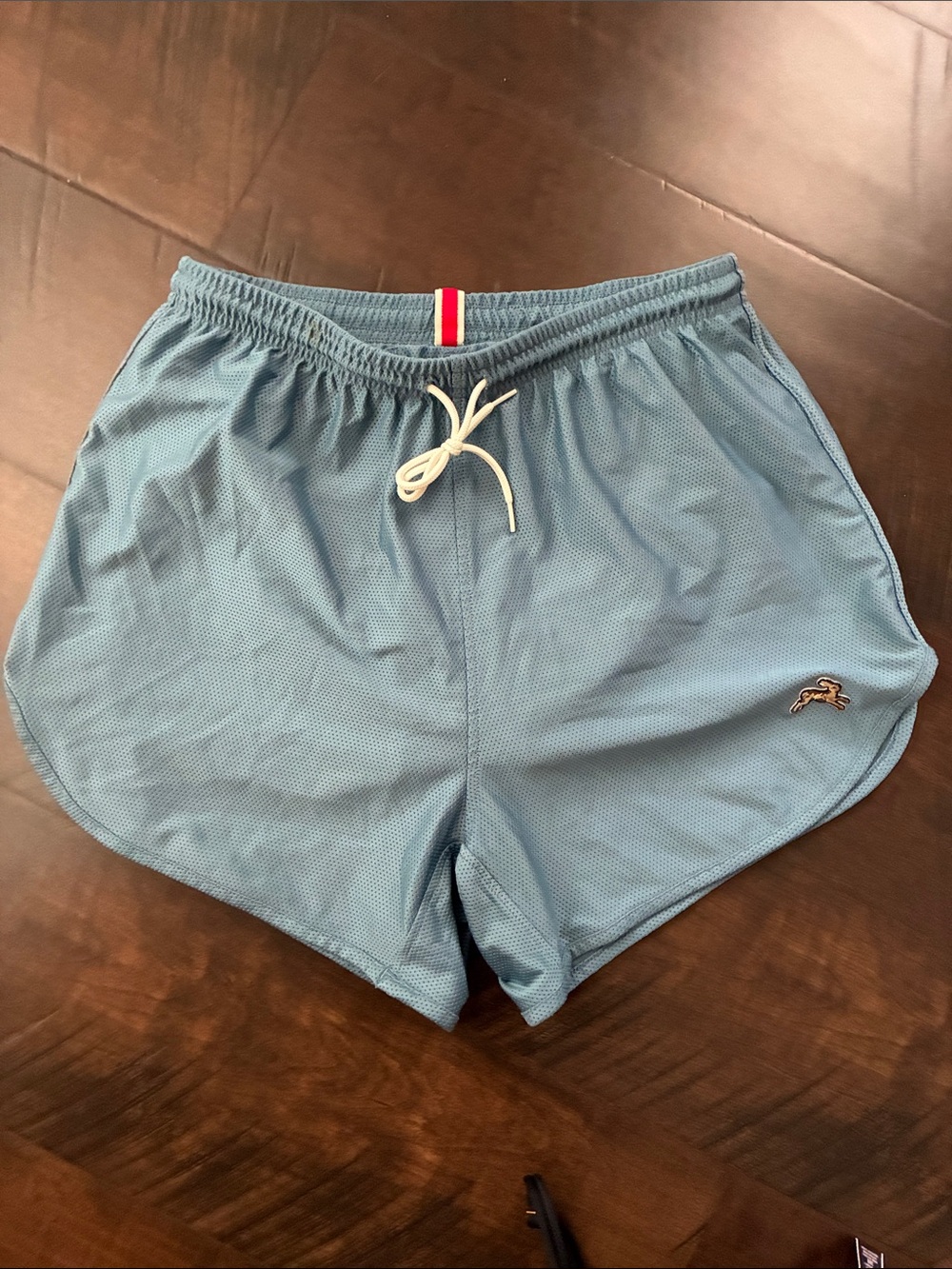 Light Blue Women’s Tracksmith running Shorts with Drawstring
